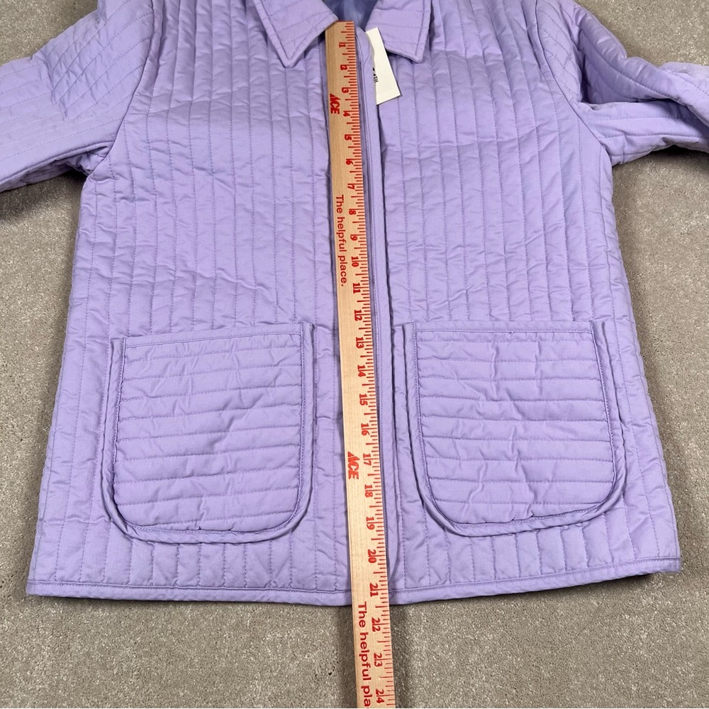 On 34th NWT Purple Channel Quilted Chore Jacket Snap Front Patch Pocket Womens S - Picture 5 of 11